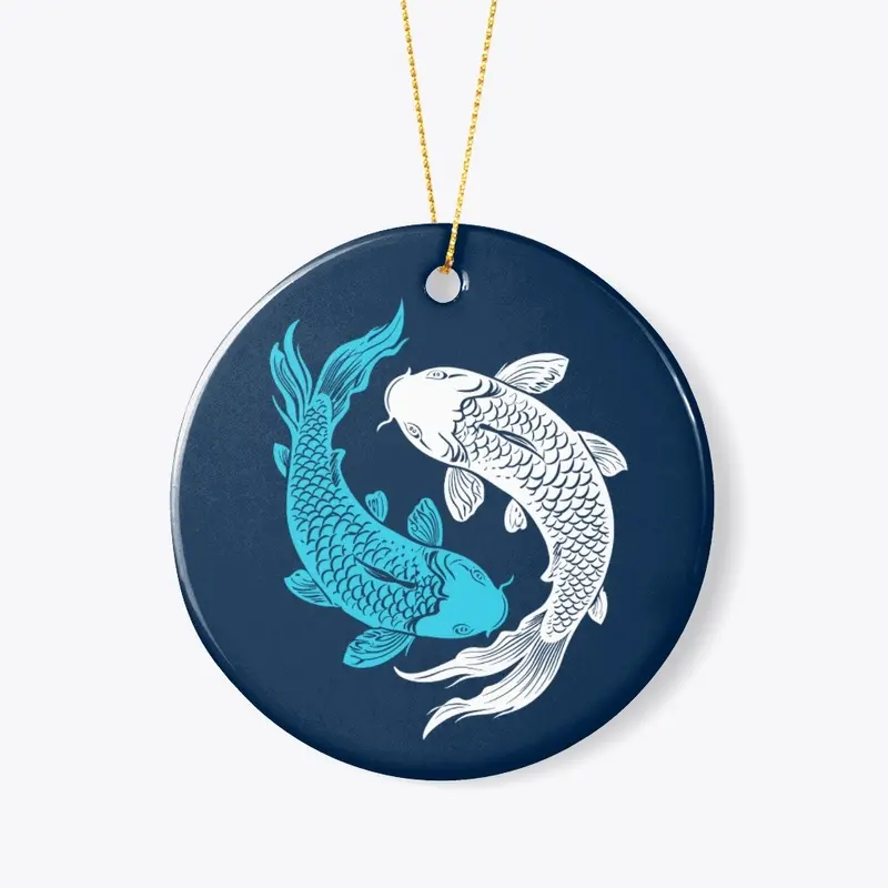 Yin Yang fishes light-blue and white