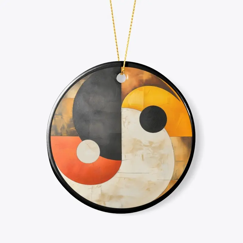 Yin Yang cubist style symbol