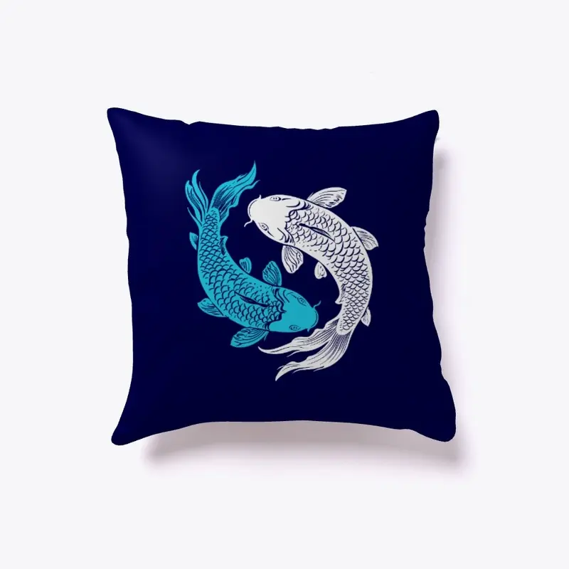 Yin Yang fishes light-blue and white