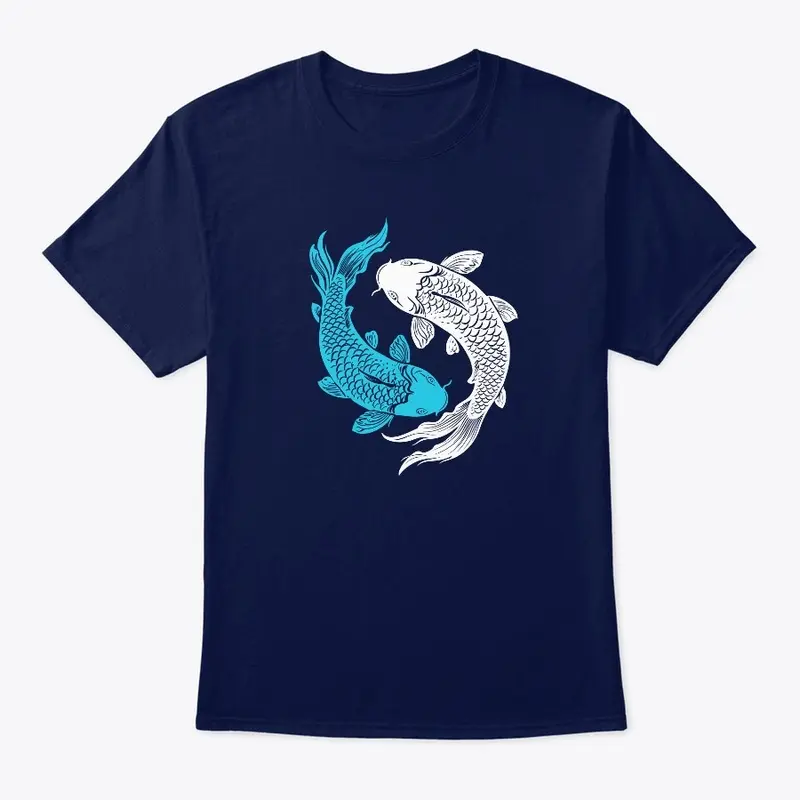 Yin Yang fishes light-blue and white