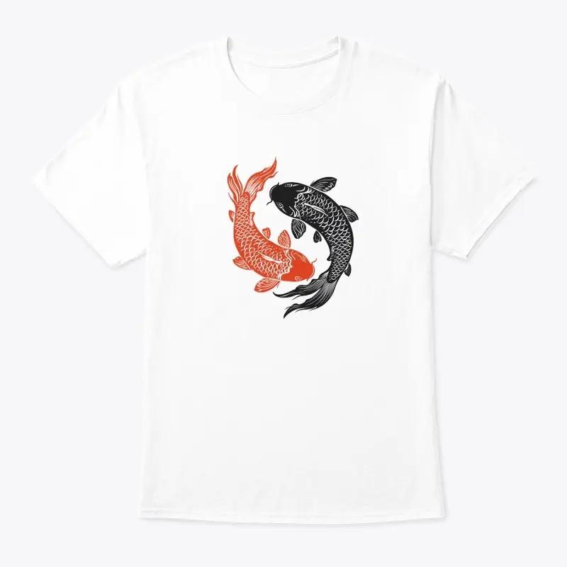 Yin Yang fishes red and black