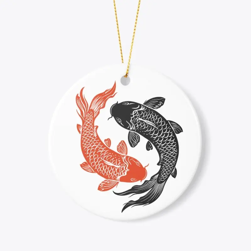 Yin Yang fishes red and black